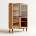 Witryna, Naturalna dąb pokój dzienny ze szkłem drzwi 90 x 40 x 180 cm