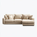 Sofa, Kanapa narożna 3 beżowe poliestrowe fotele 280 x 170 x 85 cm