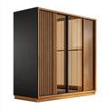 Szafa, 3 przesuwne drewniana i czarna szafka MDF z lustrem mirror Dumb Decor, 250 x 60 x 220 cm