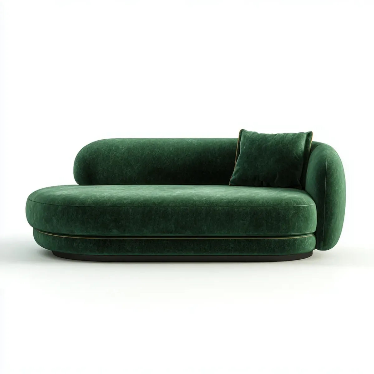 Sofa, Dwa ciemnozielone poliestrowe aksamitne sofa 180 x 95 x 75 cm krzywej