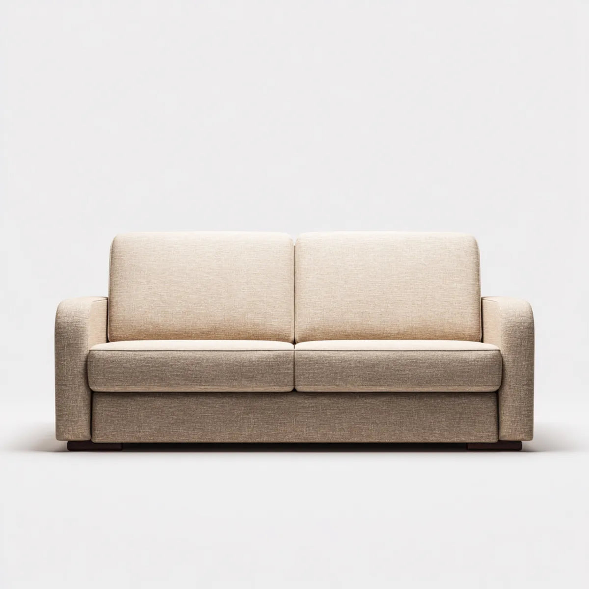 Sofa 2 beżowe fotele 160 x 90 x 85 cm w prostokątnym poliestrze