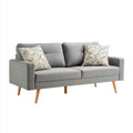 Sofa 2 umieszcza szary 180 x 85 cm x 85 cm w prostokątnym kształcie poliestru, 180 x 85 x 85 cm