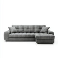 Sofa narożna z prawego rekameru szarego 268 x 165 x 88 cm mikrofibry poliestrowy kształt L